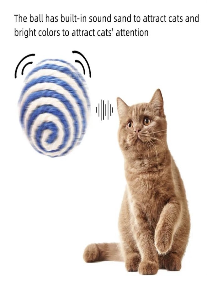 KittuPet كرات السيزال من كيتو بيت للقطط، عبوة واحدة، 4.5 سم، كرات سيزال بألوان متنوعة للقطط للخدش والتربيت والعض أو المطاردة، ألعاب تفاعلية للقطط المنزلية، لون عشوائي - Image 2